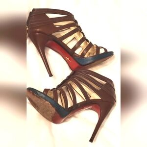 CESARE PACIOTTI - size 40/10- gladiator sandals/heels/shoes-brown - leather